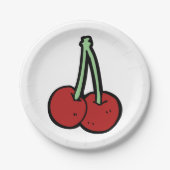 Twee kersen papieren bordje (Voorkant)