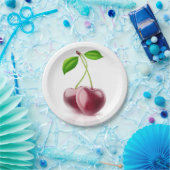 Twee kersen papieren bordje (Feest)