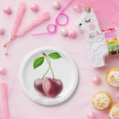 Twee kersen papieren bordje (Feest)