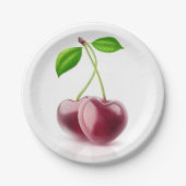 Twee kersen papieren bordje (Voorkant)