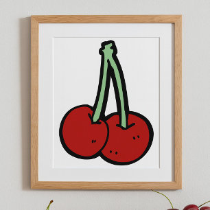 Twee kersen poster