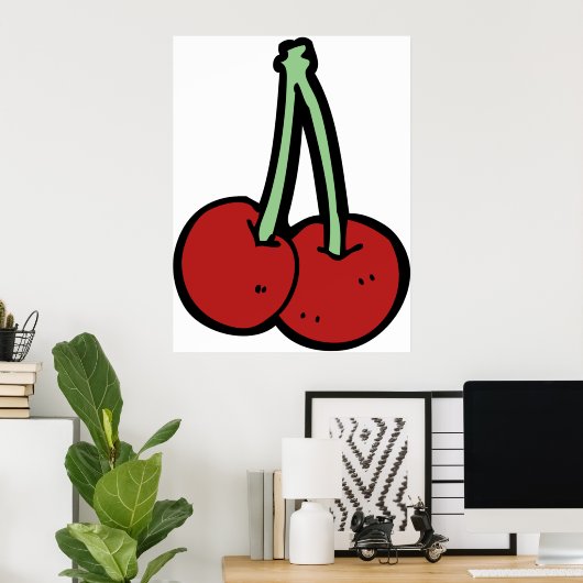 Twee kersen poster (Thuiskantoor)