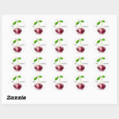 Twee kersen ronde sticker (Vel)