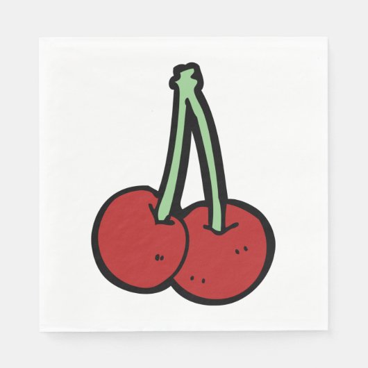 Twee kersen servet (Voorkant)