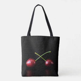 Twee kersen stengels tote bag