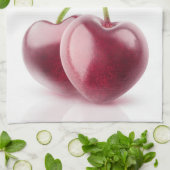 Twee kersen theedoek (Gevouwen)