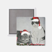 Twee Kerst Katten Art Magnet (Voorkant / Achterkant)