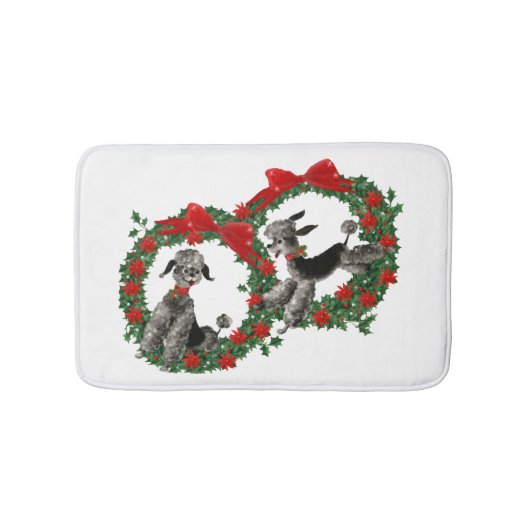 Twee kerst-koepels Holly Wreaten Badmat (Voorkant)