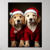 Twee kerst Puppies Poster (Voorkant)