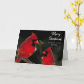 Twee kerst-Wenskaart voor kardinalen, speciaal gep Kaart (Gele Bloem)