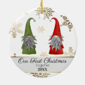 Twee kerstagedansen voor kerst keramisch ornament (Achterkant)