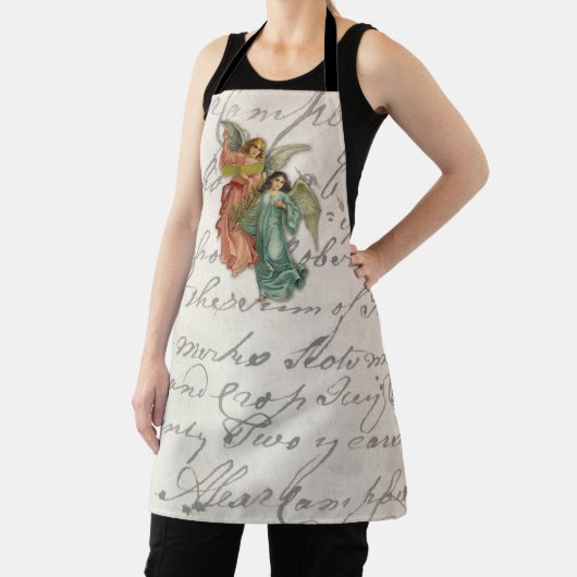 Twee kerstangels - Victoriaans goddelijke religie Schort (Insitu)