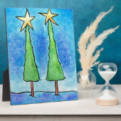 Twee kerstbomen fotoplaat (Zijkant)