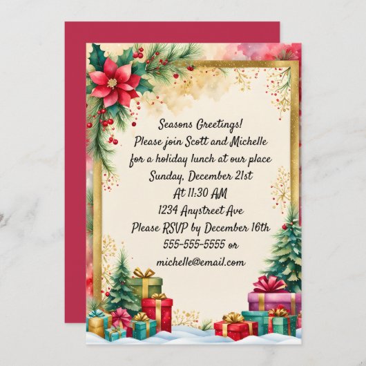 Twee kerstbomen kaart (Voorkant / Achterkant)