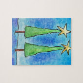 Twee kerstbomen legpuzzel (Horizontaal)