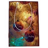 Twee Kerstboom Ornamenten Gift Bag Medium Cadeauzakje (Voorkant)