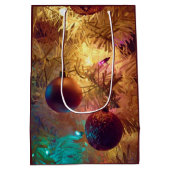 Twee Kerstboom Ornamenten Gift Bag Medium Cadeauzakje (Achterkant)