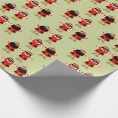 Twee Kerstelfjes Cadeau Cadeaupapier (Hoek)