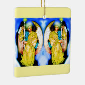 Twee kerstengelen keramisch ornament (Rechts)