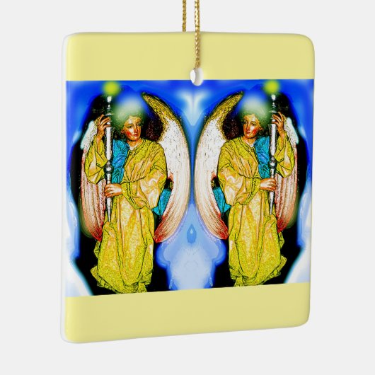 Twee kerstengelen keramisch ornament (Rechts)