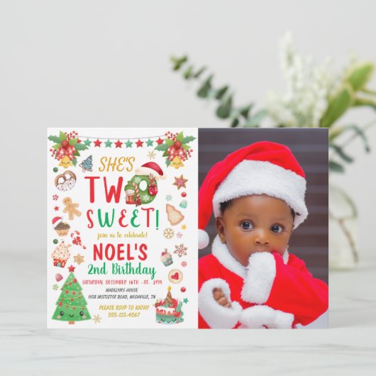 Twee kerstfeestdagen tweede foto kaart (Staand voorkant)