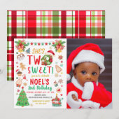 Twee kerstfeestdagen tweede foto kaart (Voorkant / Achterkant)