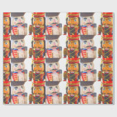 Twee kerstgekken cadeaupapier (Vlak)