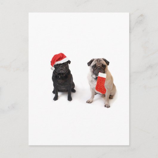 Twee kerstpoppen feestdagenkaart (Voorkant)