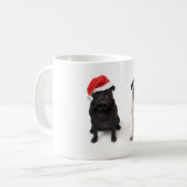 Twee kerstpugs koffiemok (Voorkant links)