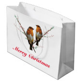 Twee kerstRobins Groot Cadeauzakje (Achterkant Gekanteld)