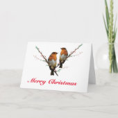 Twee kerstRobins Kaart (Voorkant)