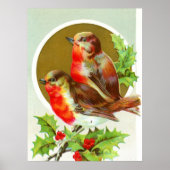 Twee kerstrobins poster (Voorkant)
