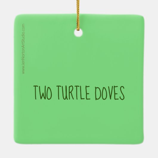 Twee kerstversiering met schildpad keramisch ornament (Achterkant)