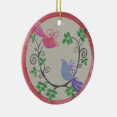 Twee kerstversiering met schildpad keramisch ornament (Rechts)