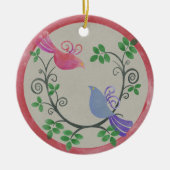 Twee kerstversiering met schildpad keramisch ornament (Voorkant)