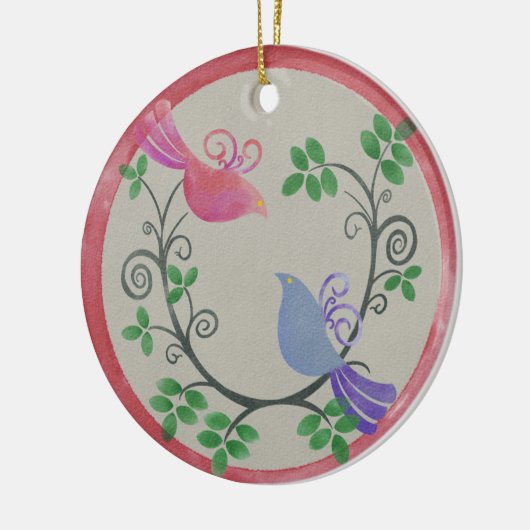 Twee kerstversiering met schildpad keramisch ornament (Links)