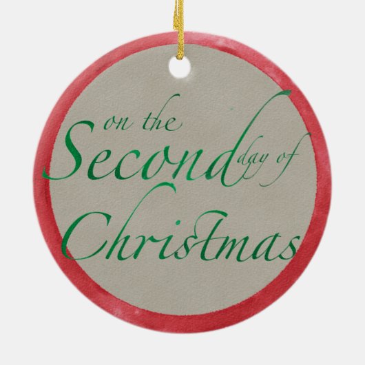 Twee kerstversiering met schildpad keramisch ornament (Achterkant)