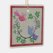 Twee kerstversiering met schildpadden keramisch ornament (Rechts)