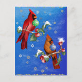 Twee kerstvogels Briefkaart (Voorkant)