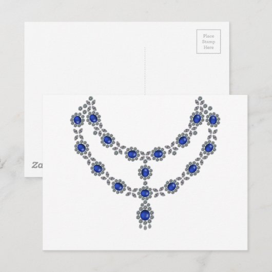 Twee Ketting voor Strand Sapphire Briefkaart (Voorkant / Achterkant)