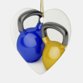 Twee kettlebels keramisch ornament (Rechts)