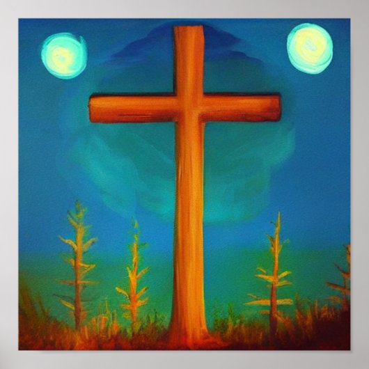 Twee Keuzenkruis in een tuin in het Poster van Nac (Voorkant)