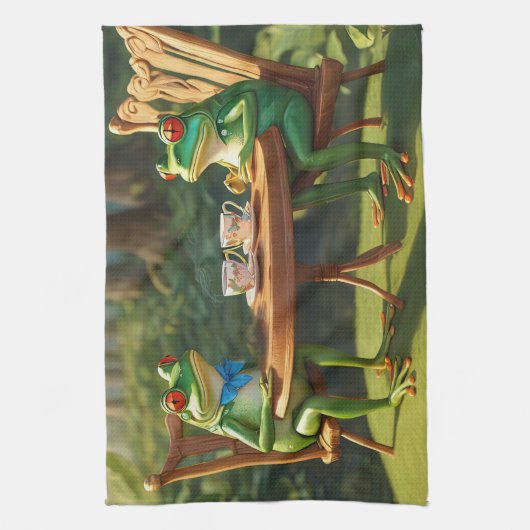 Twee kikkers met thee theedoek (Verticaal)