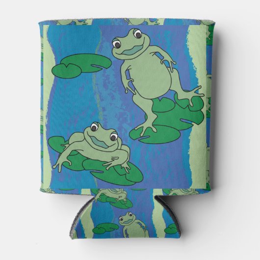 Twee kikkers patroon blikjeskoeler (Voorkant)