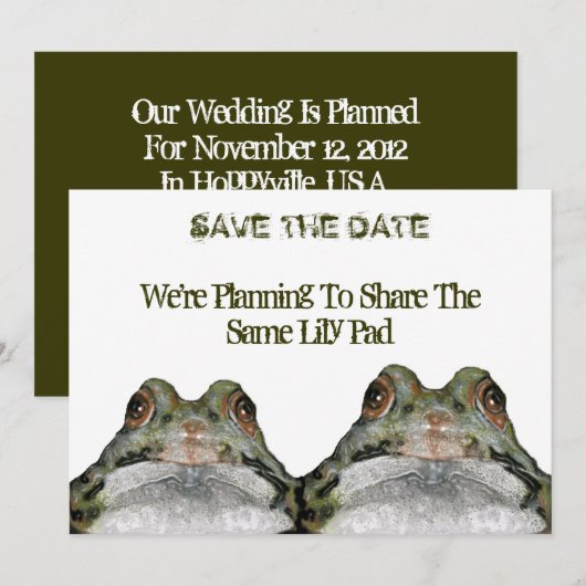Twee kikkers: Save the date: Huwelijk: Kunst Date (Voorkant / Achterkant)