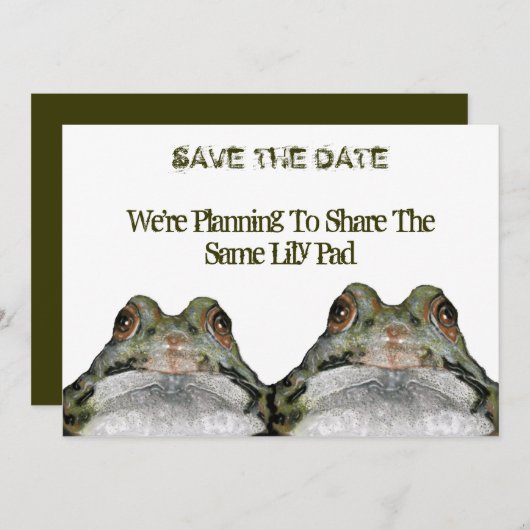 Twee kikkers: Save the date: Huwelijk: Kunst Save The Date (Voorkant / Achterkant)