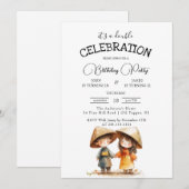 Twee Kinder Oosterse Oost-Azië Dubbele Verjaardag  Kaart (Voorkant / Achterkant)