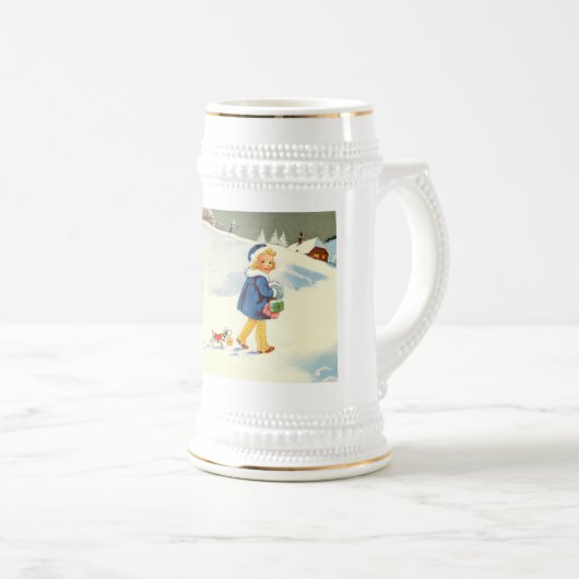 Twee kinderen en een hond bierpul (Voorkant rechts)