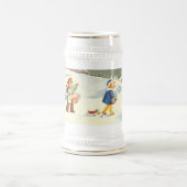 Twee kinderen en een hond bierpul (Center)