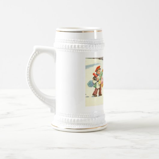 Twee kinderen en een hond bierpul (Links)